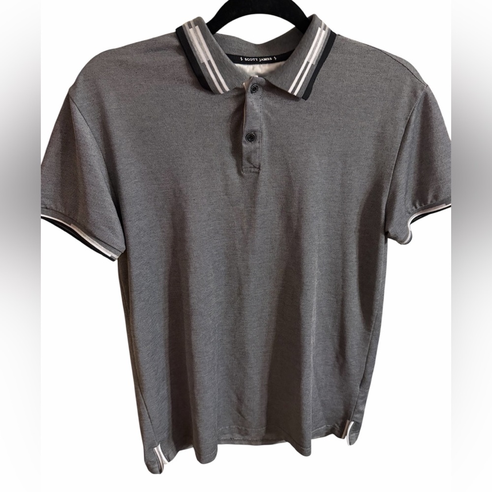 Scott James Collared Polo Shirt Mens Size Medium Heather Charcoal